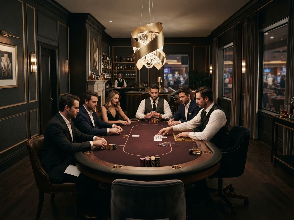 Elegant private poker salon