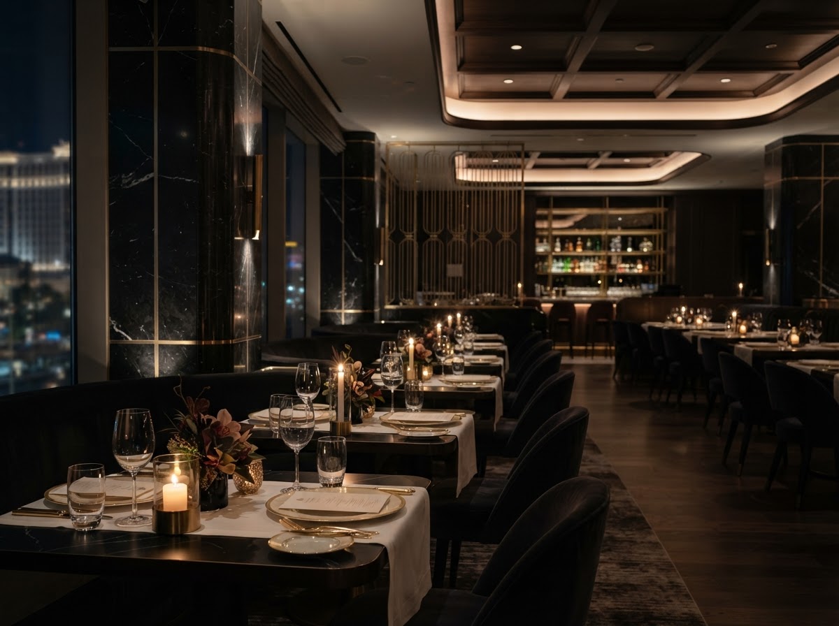 Candlelit fine dining room at Royal Lagoons